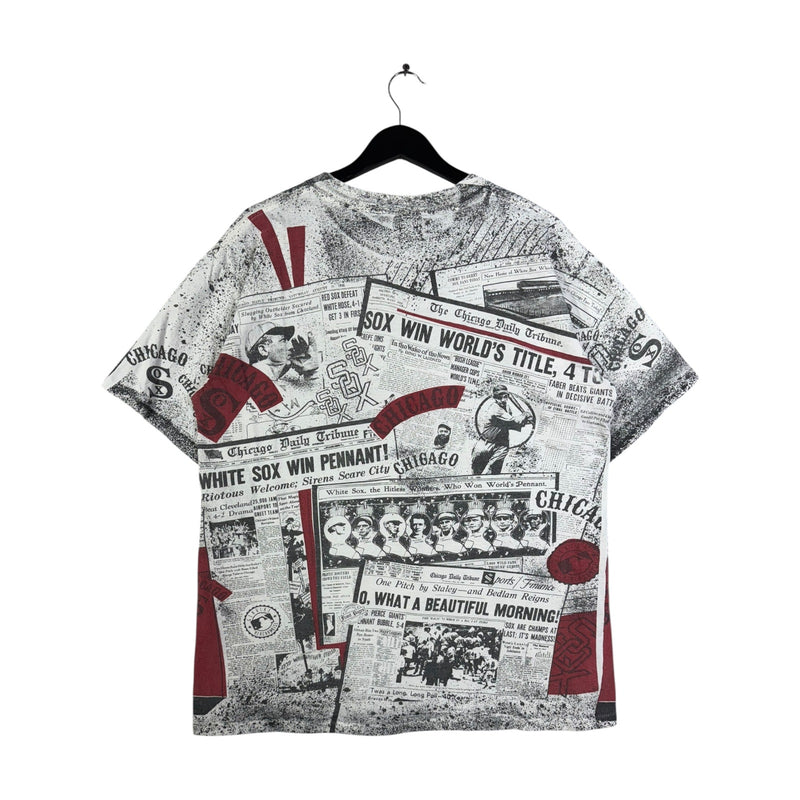 Vintage MLB AOP White Sox Newspaper T-Shirt