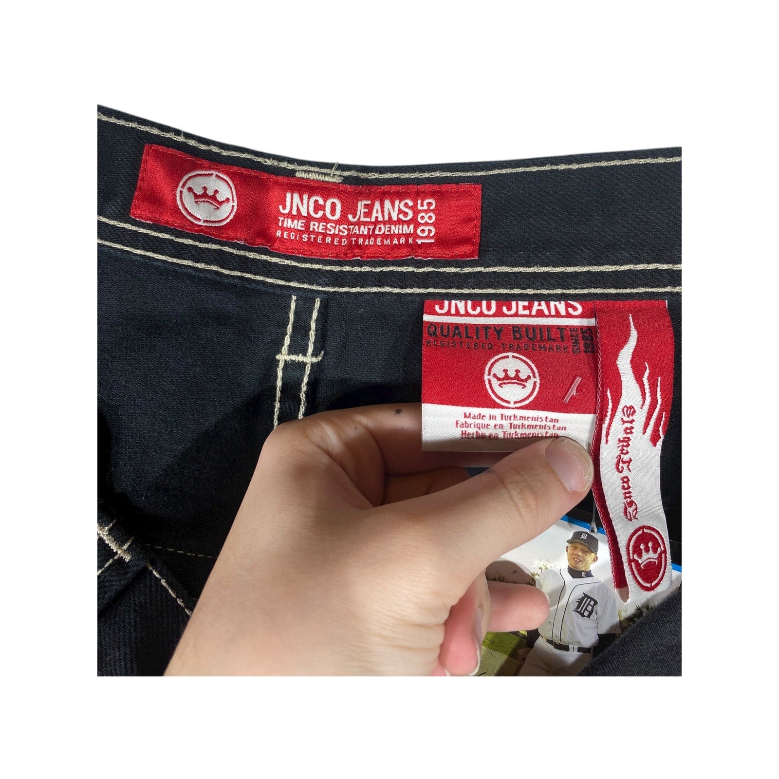 Vintage JNCO Embroidered Logo Denim Wide Shorts 34