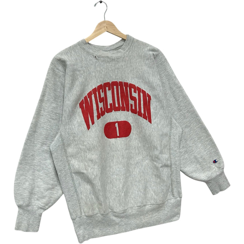 Vintage Champion Revere Weave University of Wisconsin Crewneck