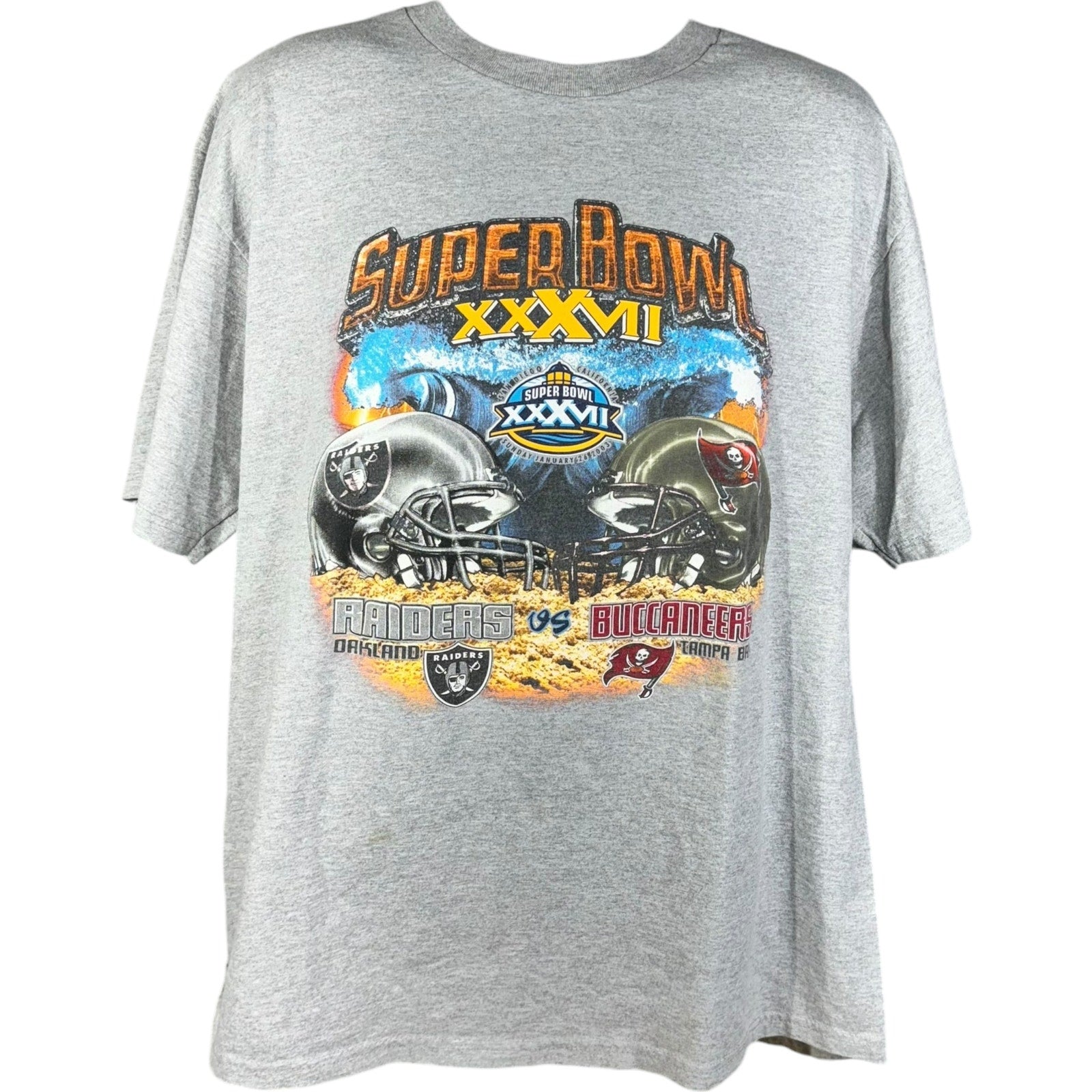 Vintage Raiders Vs. Buccaneers Super Bowl XXXVII Tee