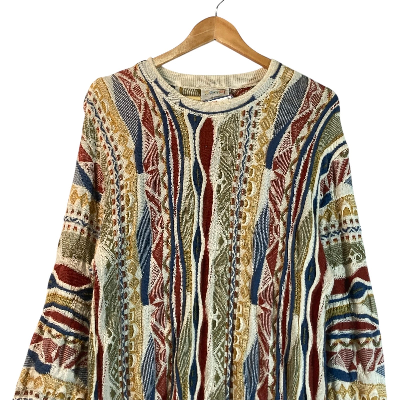 Vintage Coogi 3D Diamond Abstract Knit Sweater