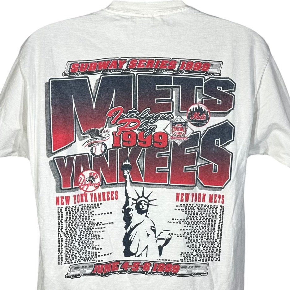 Vintage Subway Series New York Yankees & Mets "Battle For The Apple" Tee 1999