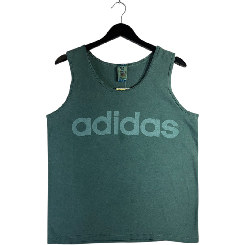 Vintage Adidas Spell Out Print Tank Top