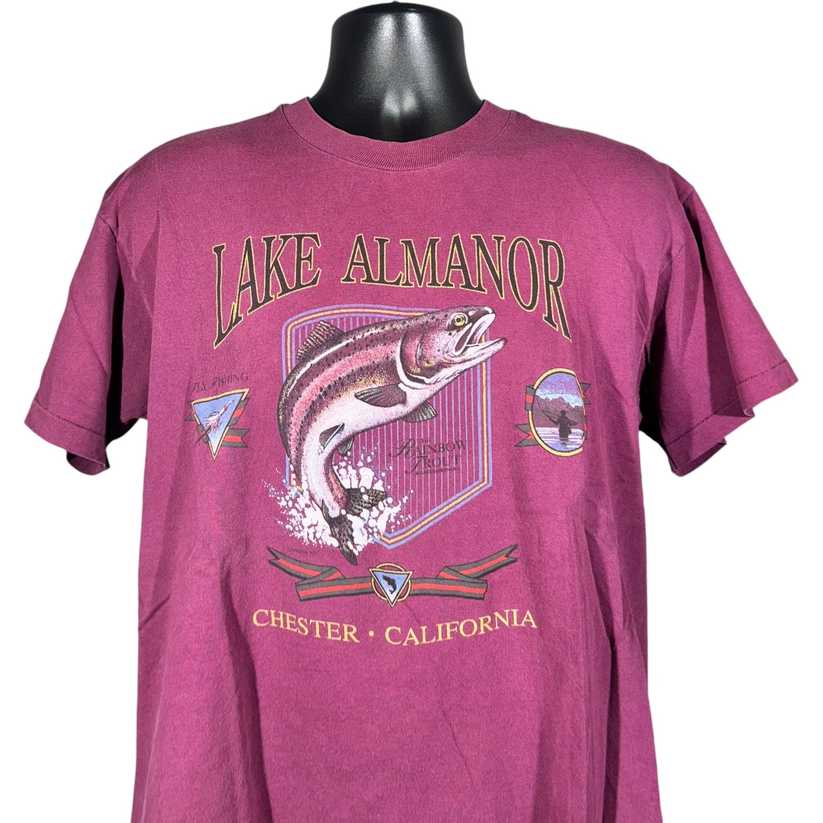 Vintage Lake Almanor California Rainbow Trout Souvenir Tee