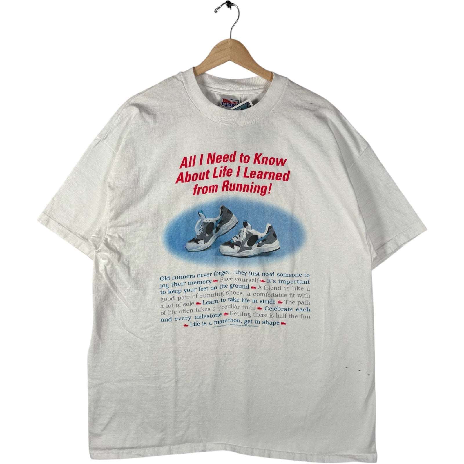 Vintage "I Learned From Running" Quote Tee