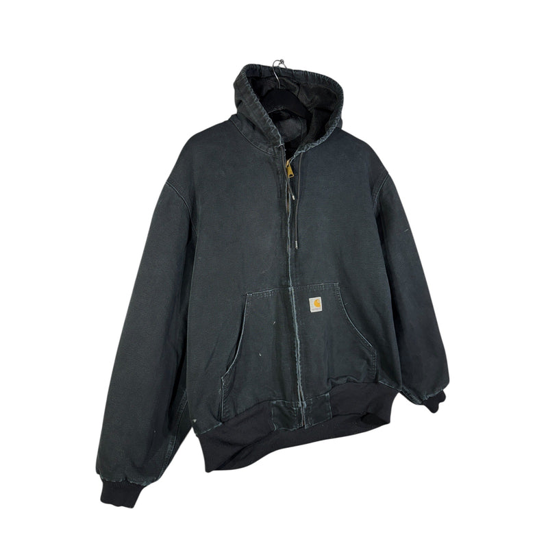 Vintage Carhartt Canvas Hooded Full Zip Workwear Jacket
