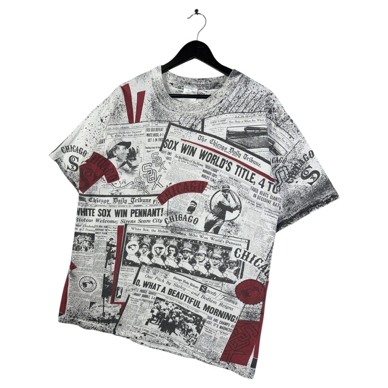 Vintage MLB AOP White Sox Newspaper T-Shirt