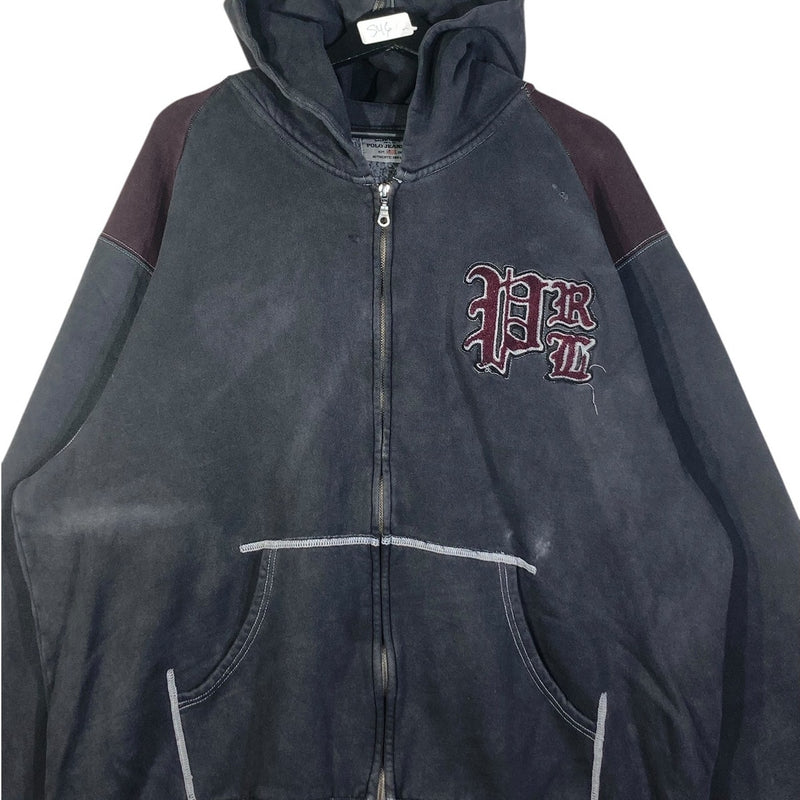 Vintage Polo Ralph Lauren Gothic Logo Full Zip Hoodie