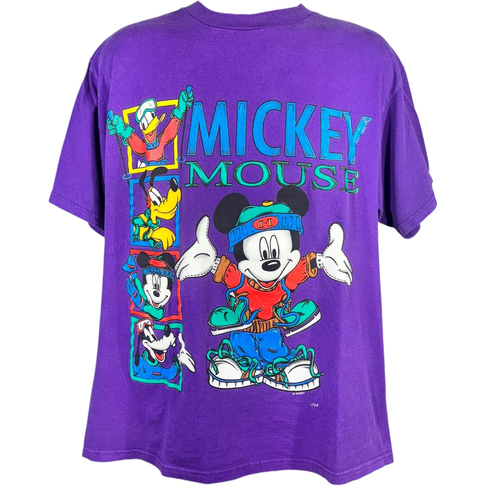 Vintage Disney Mickey And Friends Skiing Adventure Tee 90s