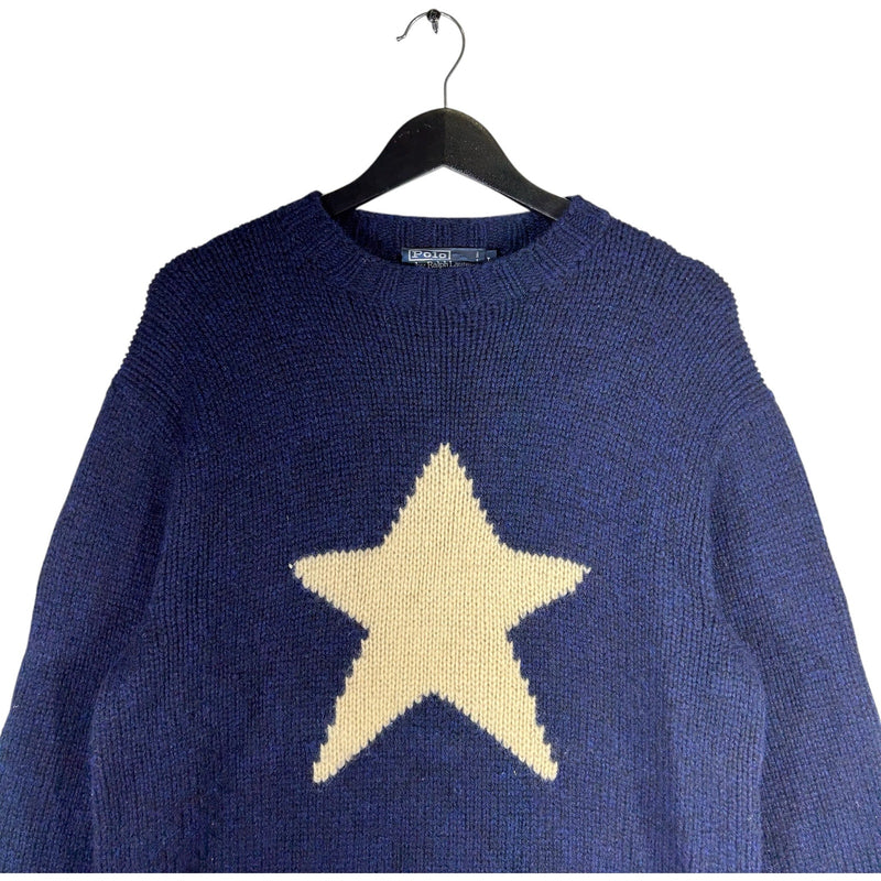 Vintage Polo Ralph Lauren Star Hand Knit Wool Sweater