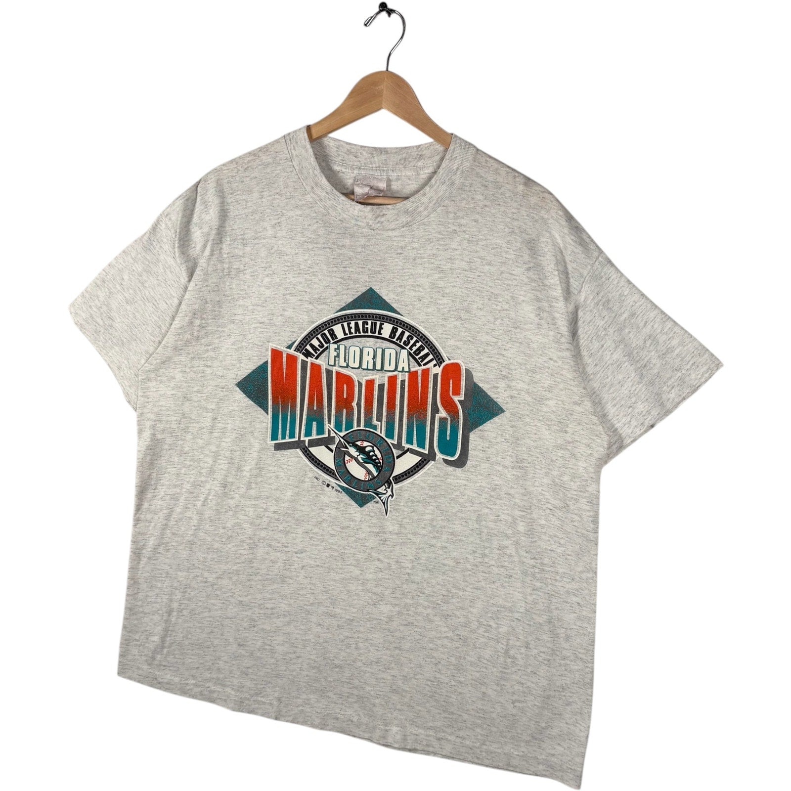 Vintage Florida Marlins Spellout Logo MLB Tee 1992