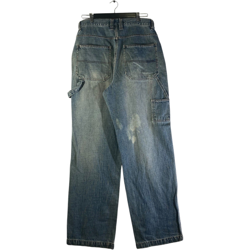 Vintage Detail Denim Workwear Utility Carpenter Pants 34