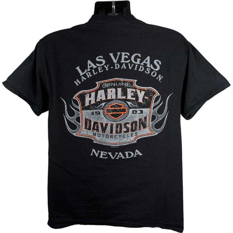 Vintage Harley Davidson Las Vegas Skull Double Sided Tee