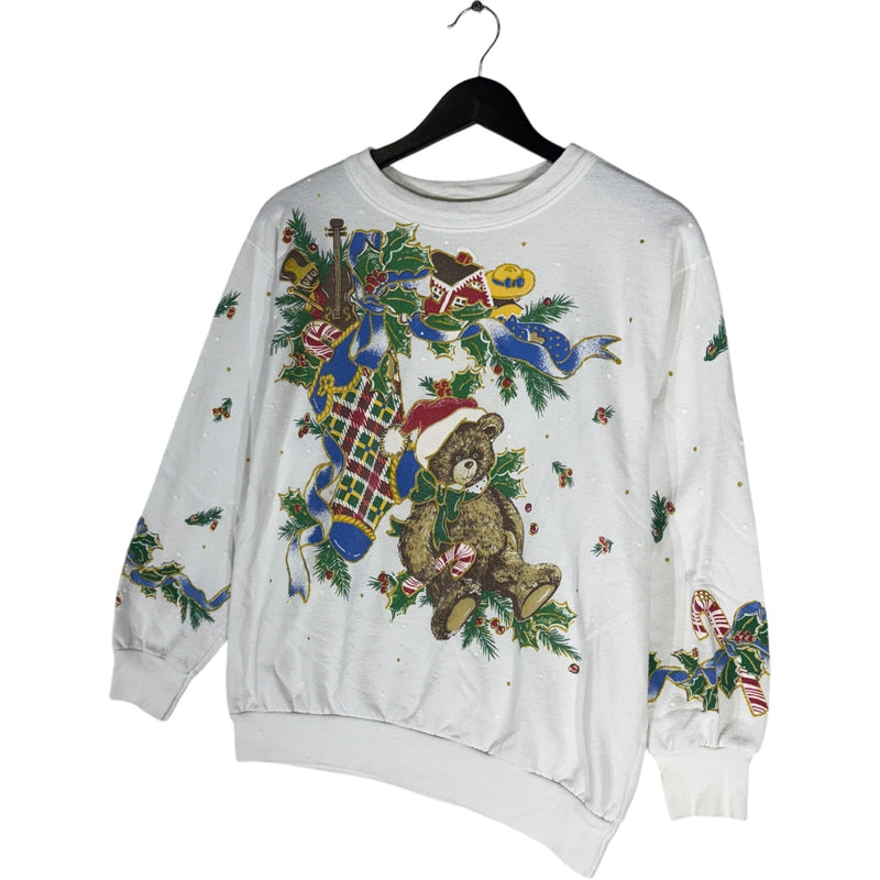 Vintage Christmas Teddy Bear Gifts Crewneck