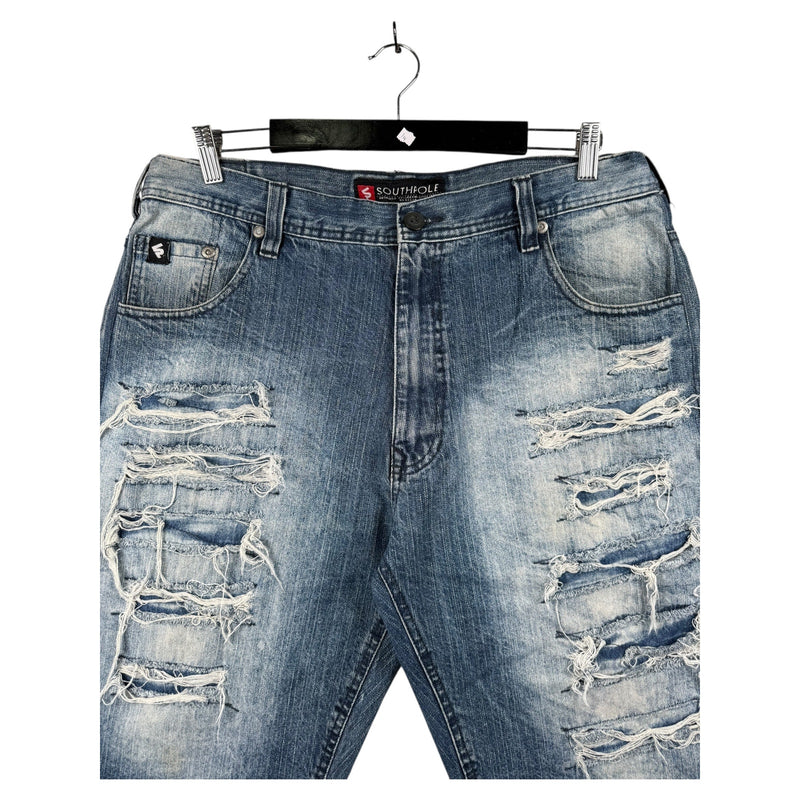 Vintage South Pole Utility Ripped Denim Shorts 40
