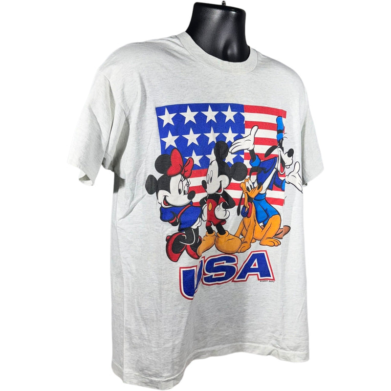 Vintage Disney Mickey And Friends USA Flag Tee 90s