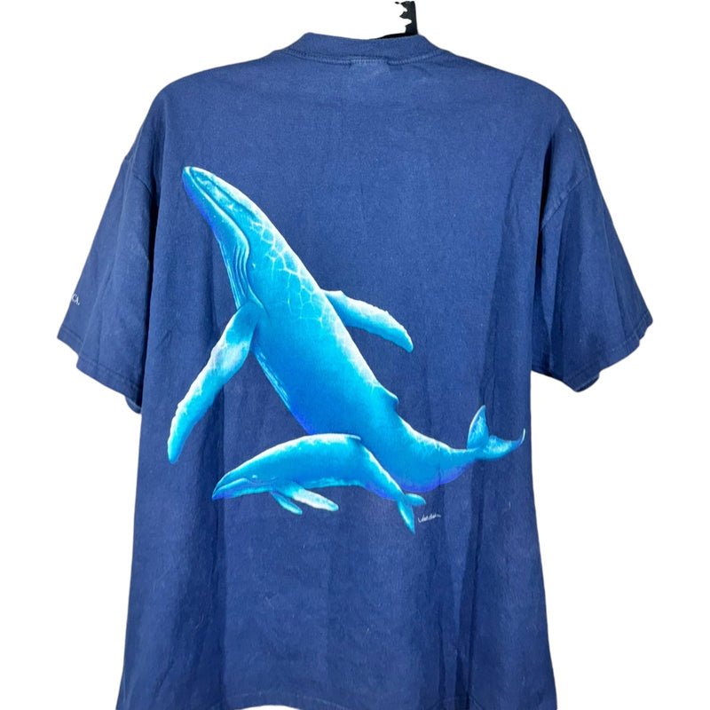 Vintage Whale and Dolphin Ocean Life Wrap Around Nature Tee