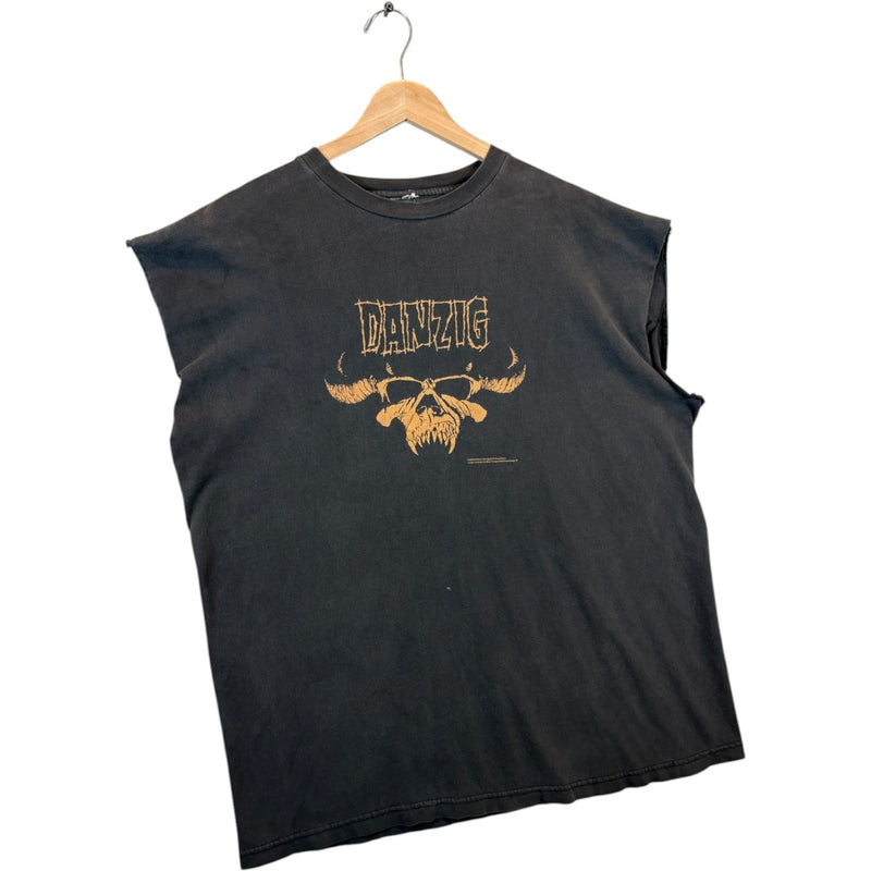 Vintage Danzig Skull Cut-out Muscle Sleeve Tank Top