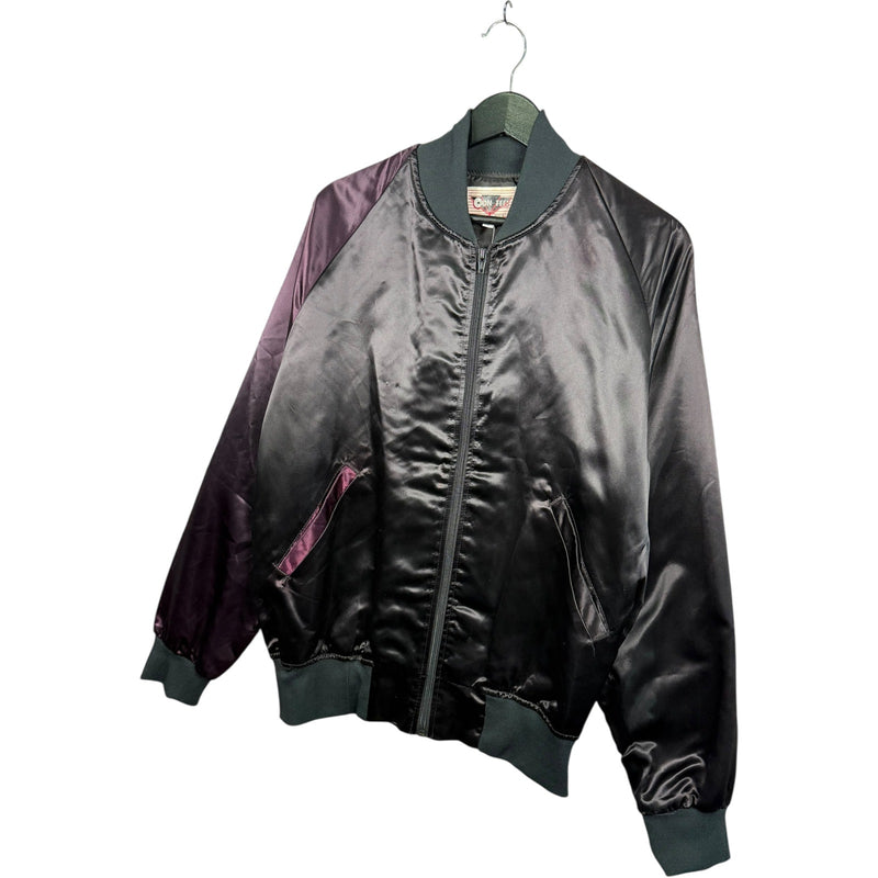Vintage Beauty And The Beast Satin Bomber Jacket