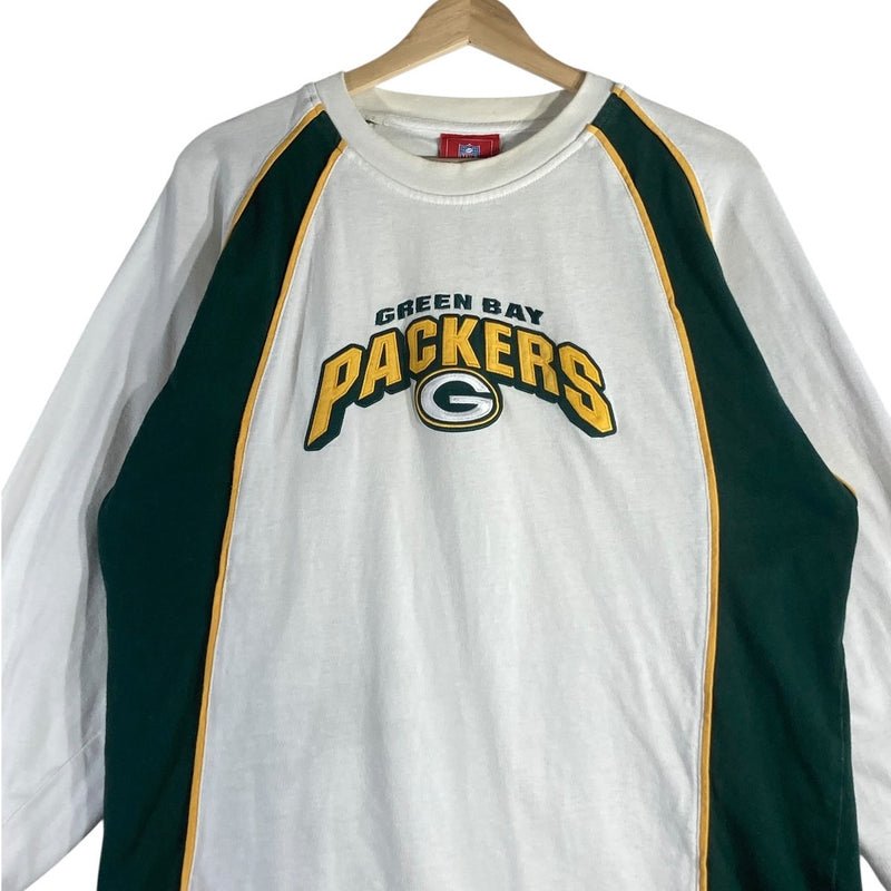 Vintage Green Bay Packers Colorblock NFL Long Sleeve T-Shirt