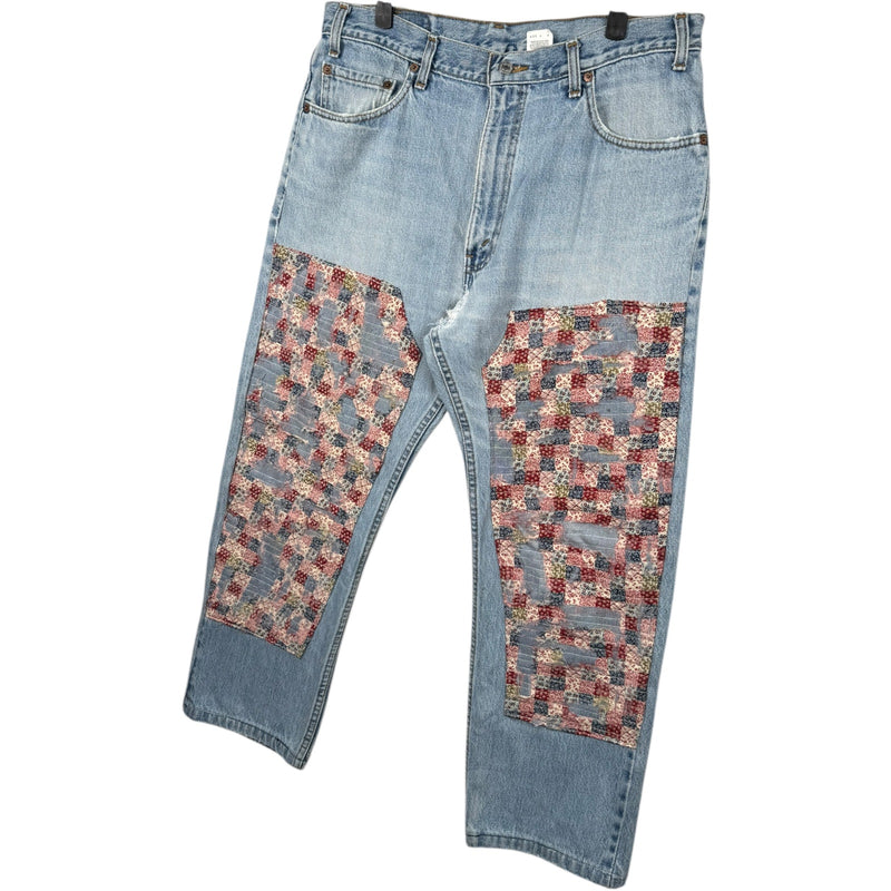 Vintage Levi's 505 Patchwork Straight Leg Denim Jeans 36
