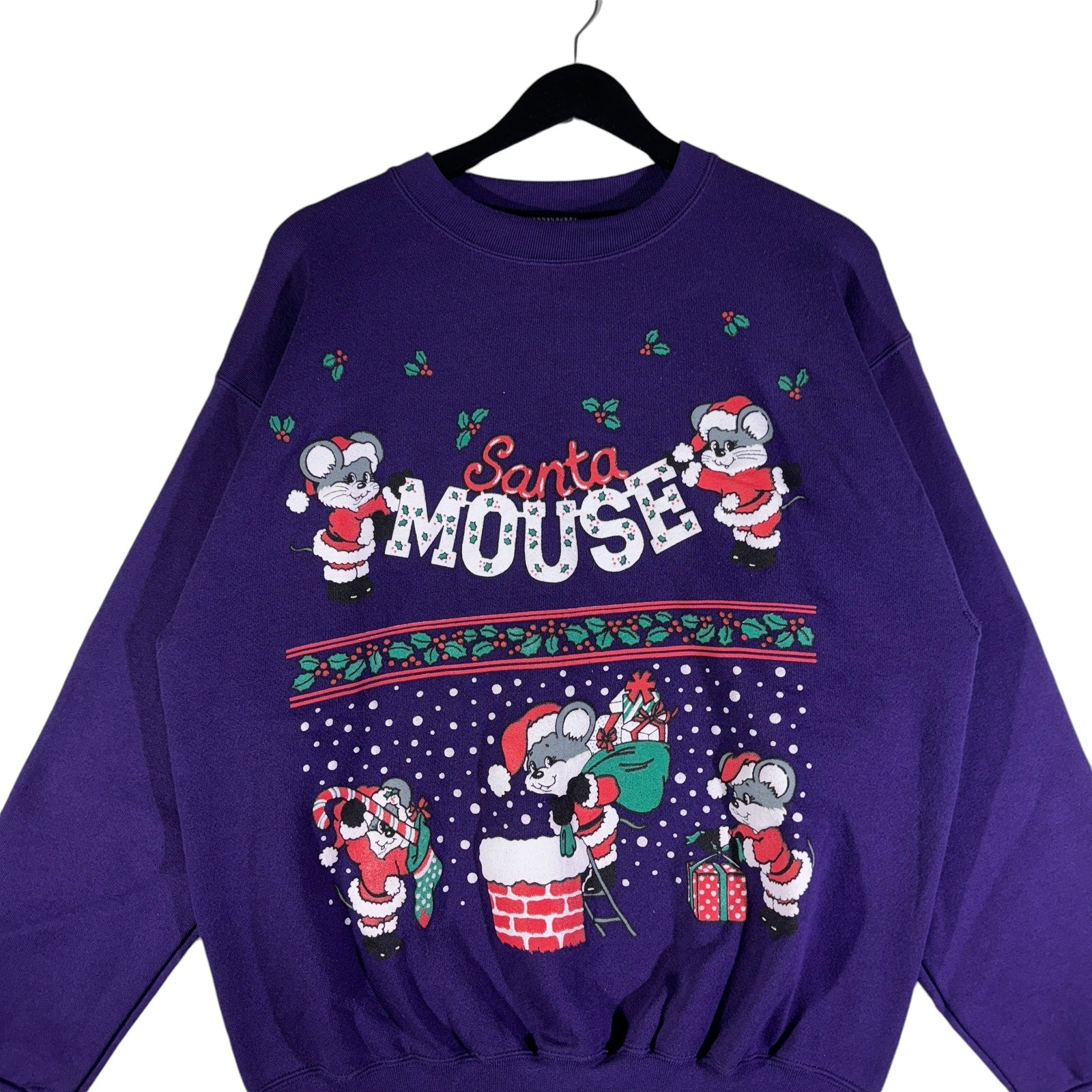 Vintage "Santa Mouse" Christmas Crewneck