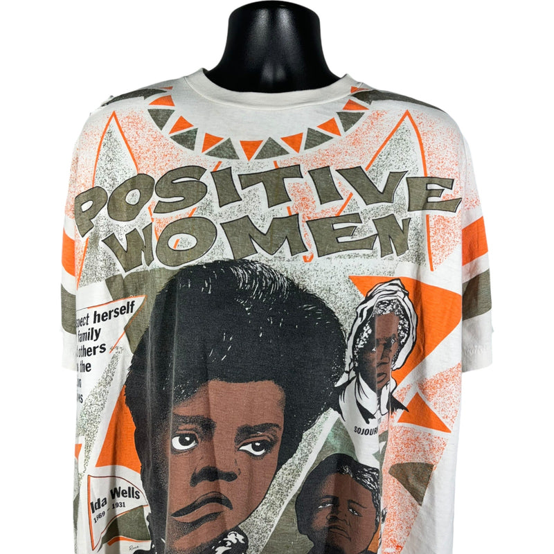 Vintage World Colors Positive Women Black History AOP Tee