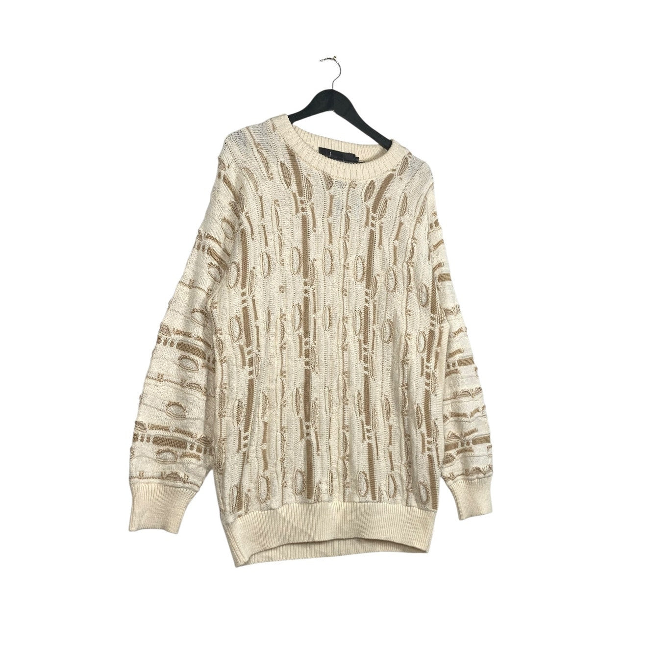 Vintage Abstract 3D Ribbon Knit Sweater