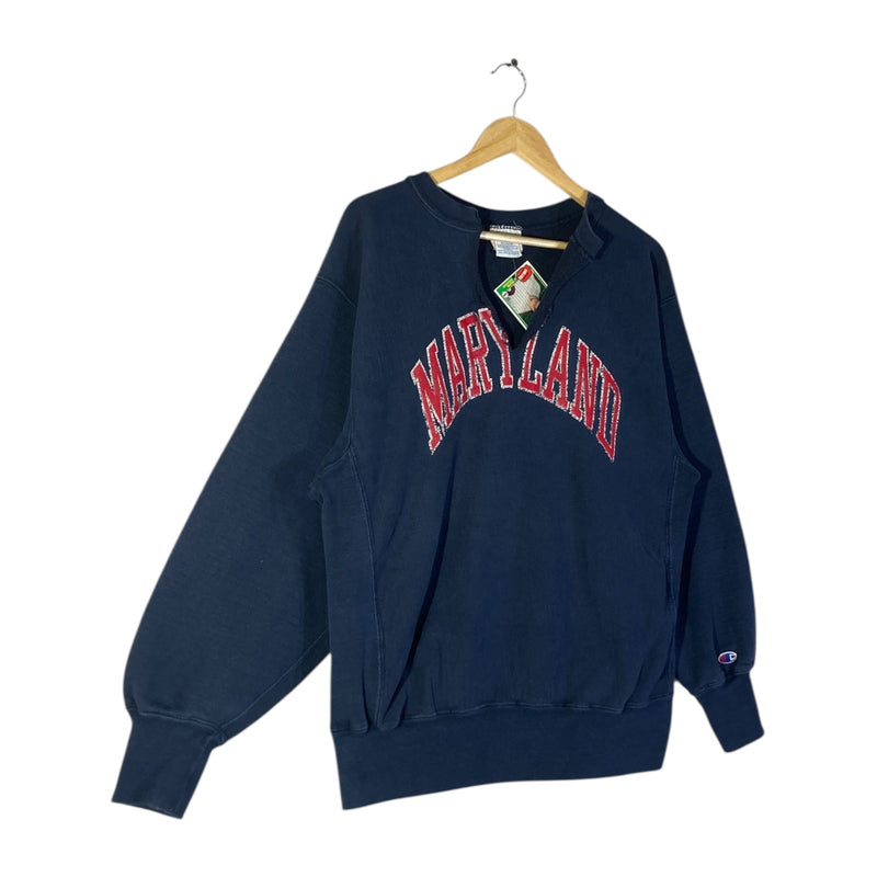 Vintage Champion University of Maryland Cutout Neck Crewneck