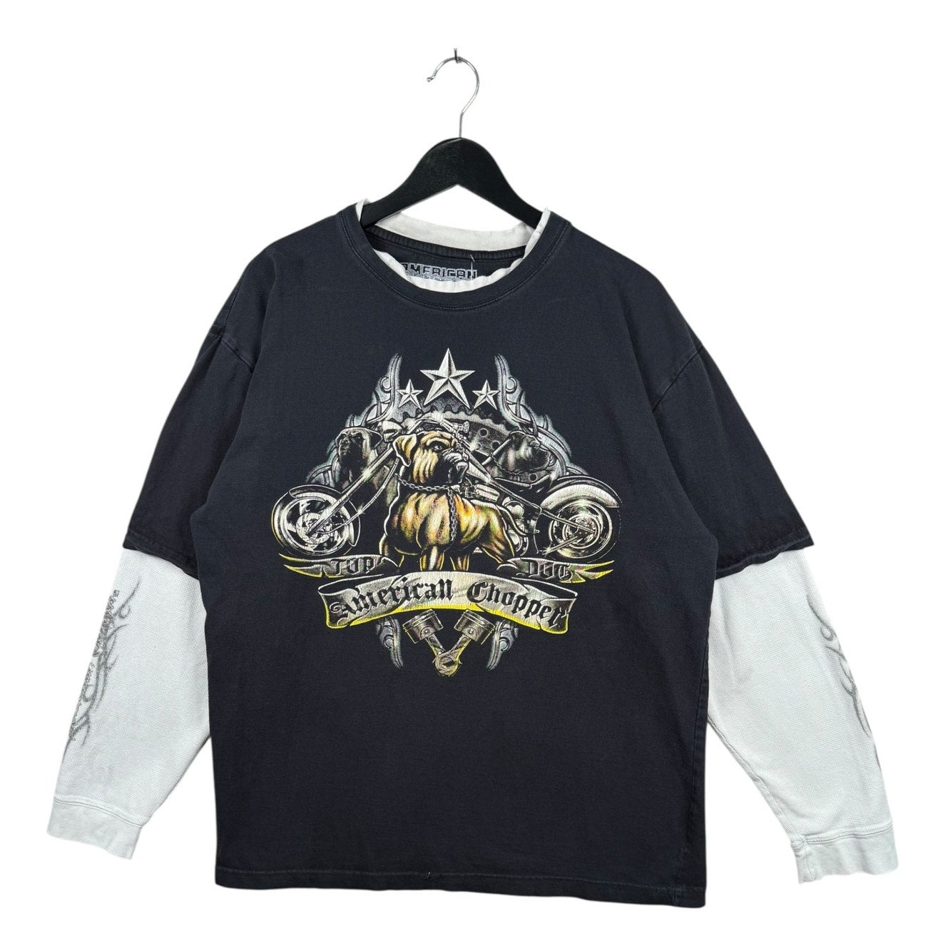Vintage American Chopper Top Dog Motorcycle Long Sleeve