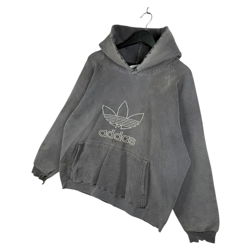 Vintage Adidas Trefoil Logo Distressed Hoodie