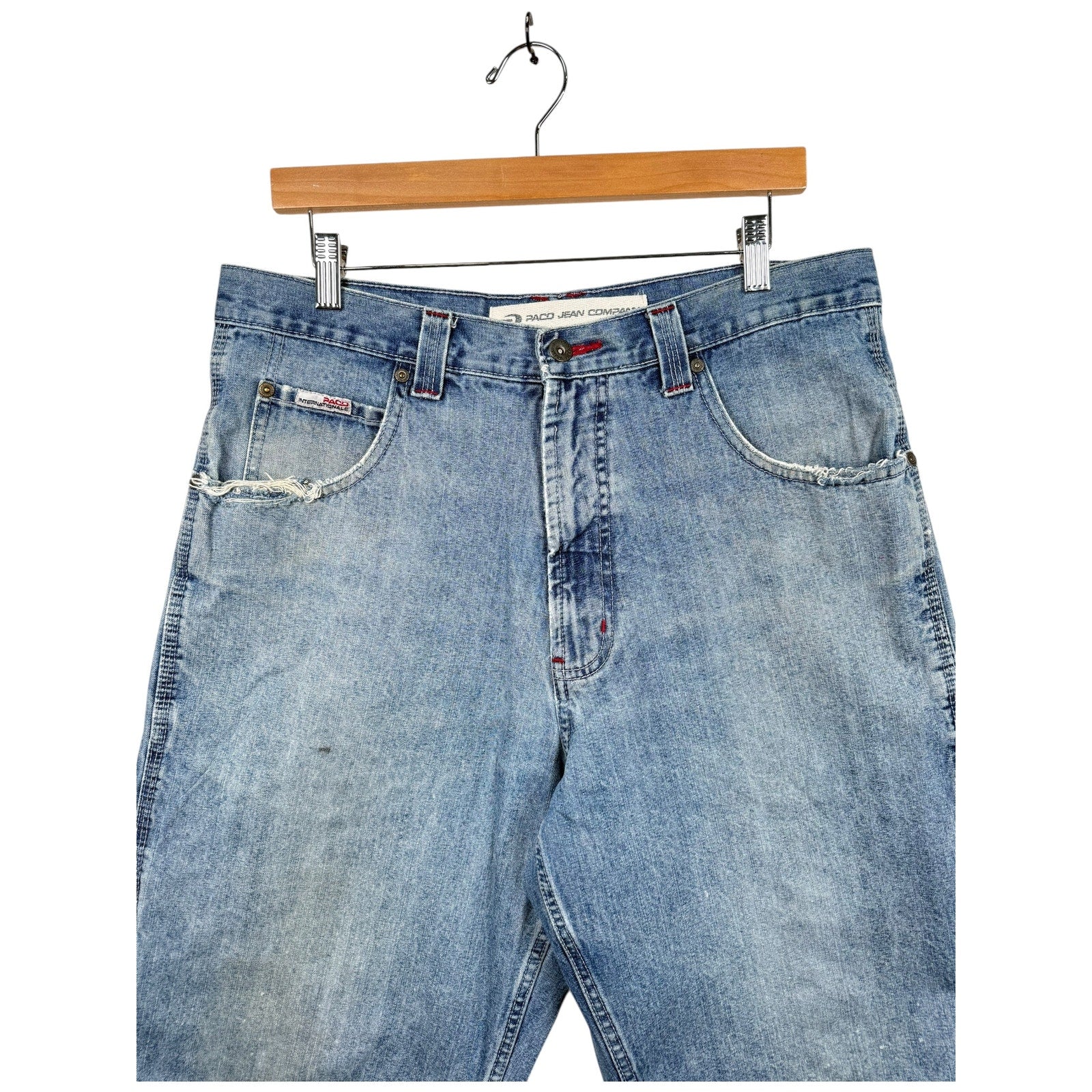 Vintage Straight Leg Cotton Bermuda Denim Shorts 34