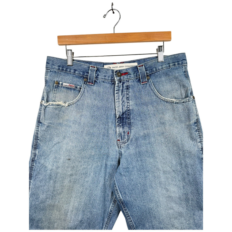 Vintage Straight Leg Cotton Bermuda Denim Shorts 34