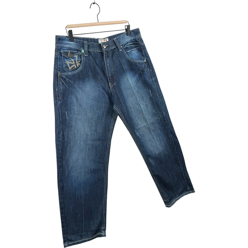 Vintage Seven Jeans Embroidered Cross Pocket Denim Jeans 36