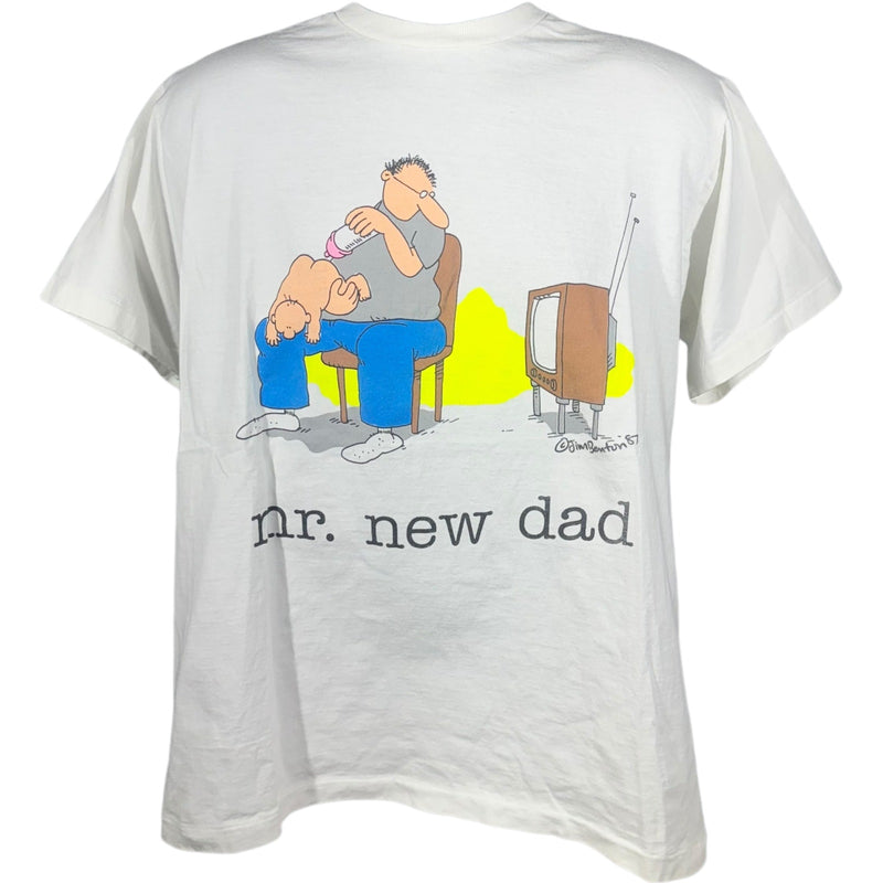 Vintage Mr. New Dad Cartoon Humour Tee