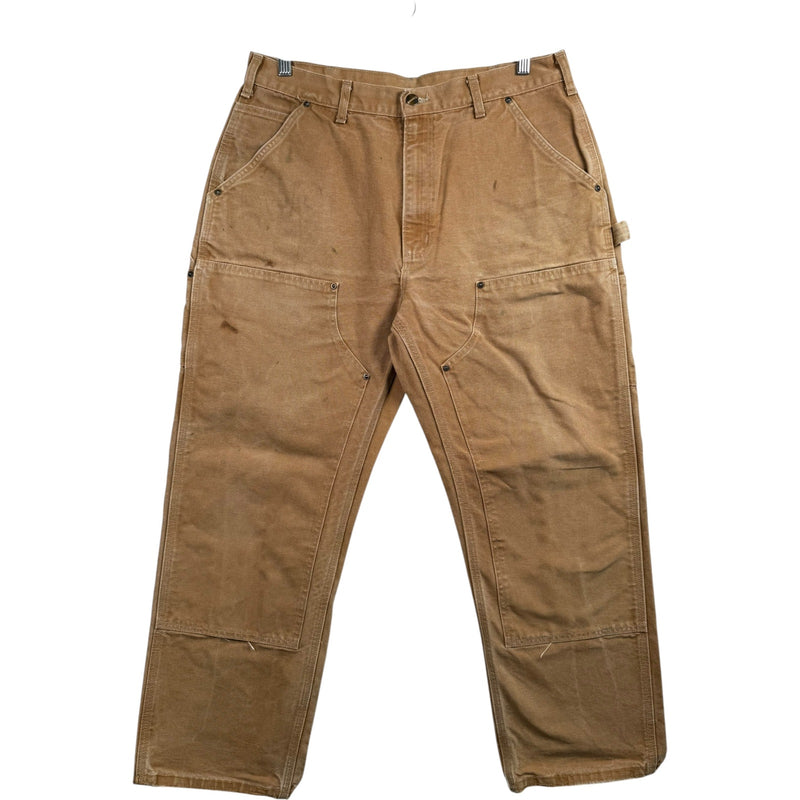 Vintage Carhartt Iconic Firm Duck Double Front Dungaree Work Pants 36x32