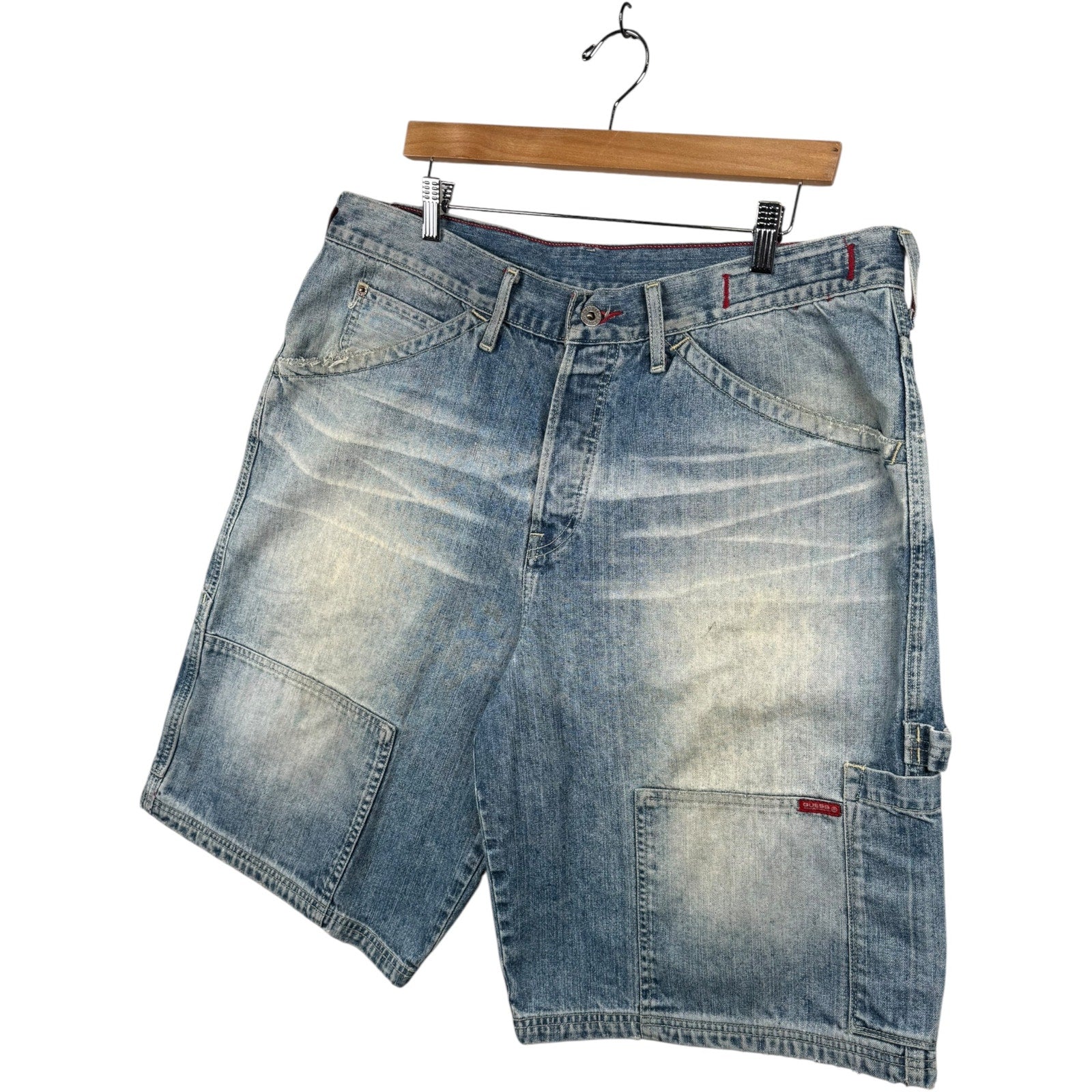 Vintage Guess Utility Cargo Denim Shorts 38