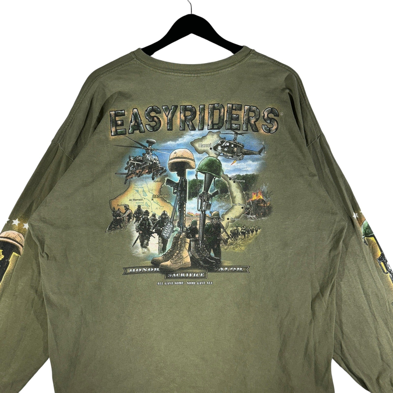 Vintage Fallen Heroes Easy Riders Memorial Biker Long Sleeve