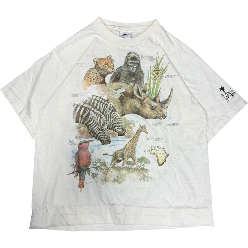 Vintage "African Field Studies" Exotic Animals Nature Tee 90s