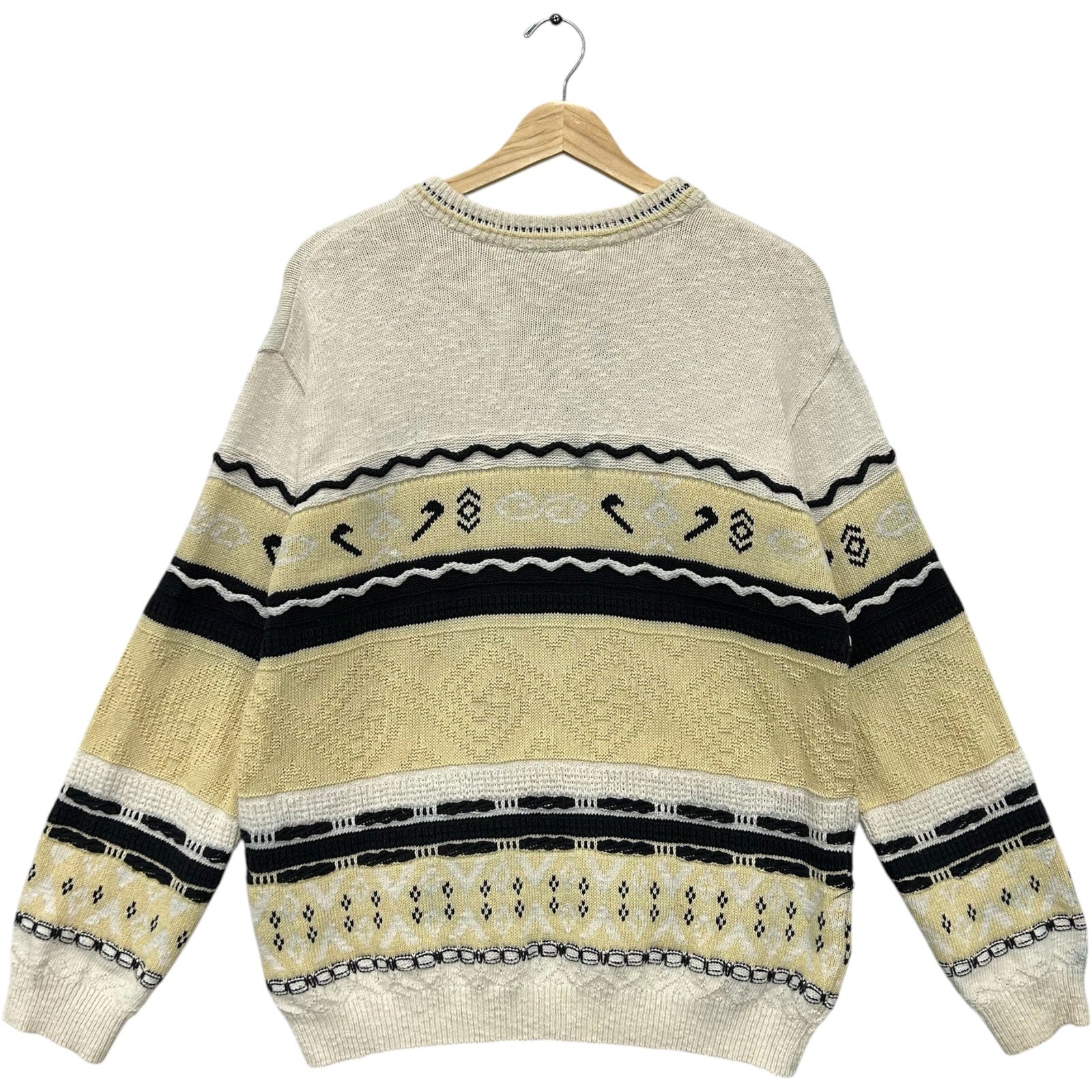 Vintage 3D Textured Patterned Knit Pullover Sweater