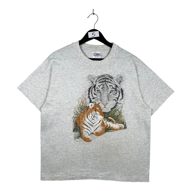 Vintage Tiger and Cub Wildlife Graphic T-Shirt