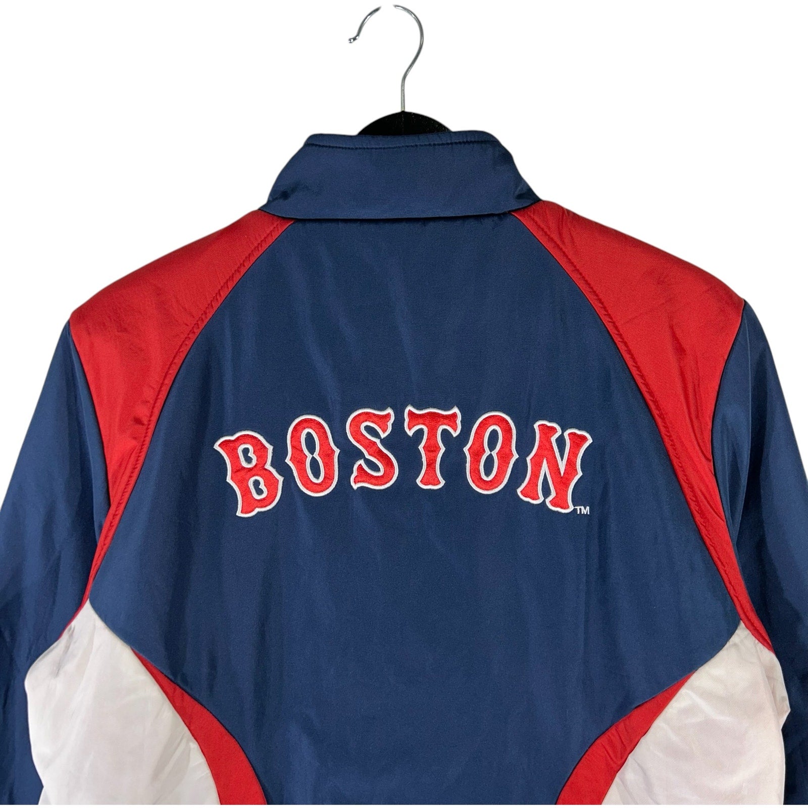 Vintage Womens Boston Red Sox Spellout Logo Bomber Jacket