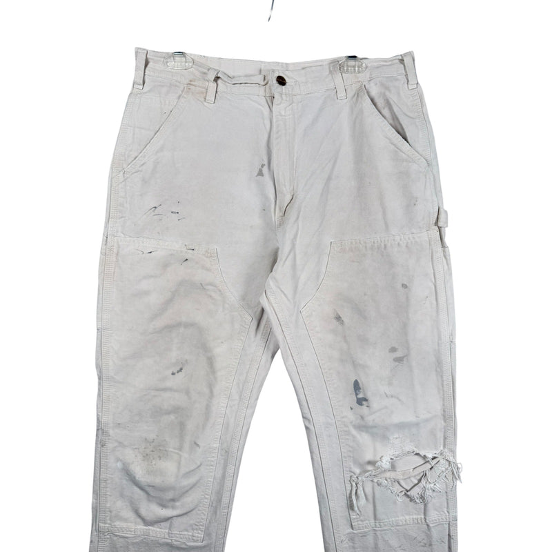 Vintage Carhartt Distressed Double Knee Carpenter Work Pants 34