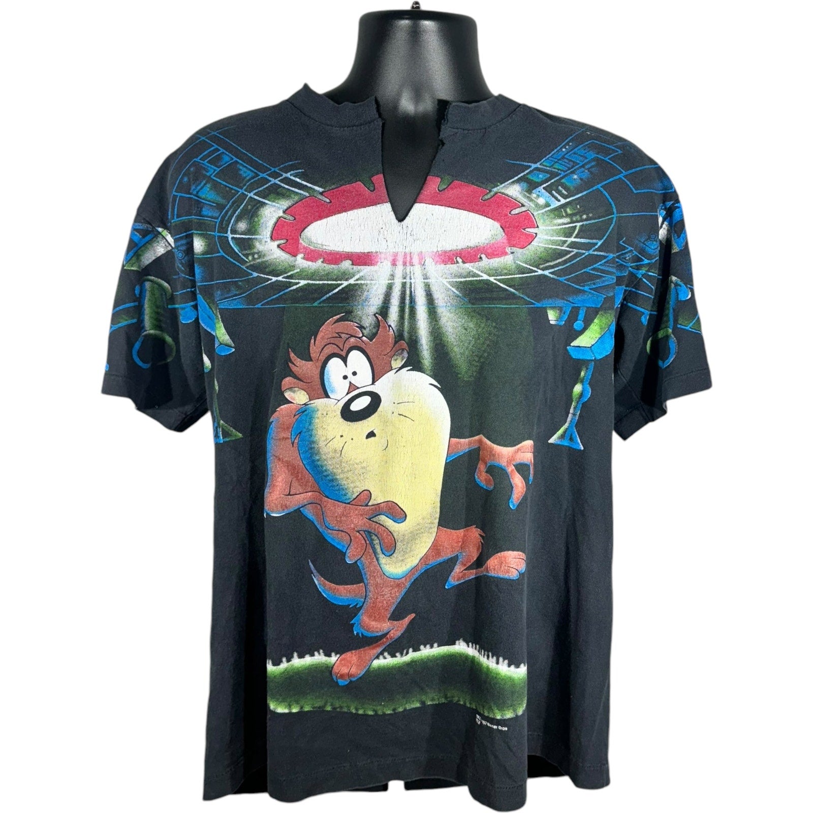 Vintage Looney Tunes Taz Alien Abduction AOP Tee