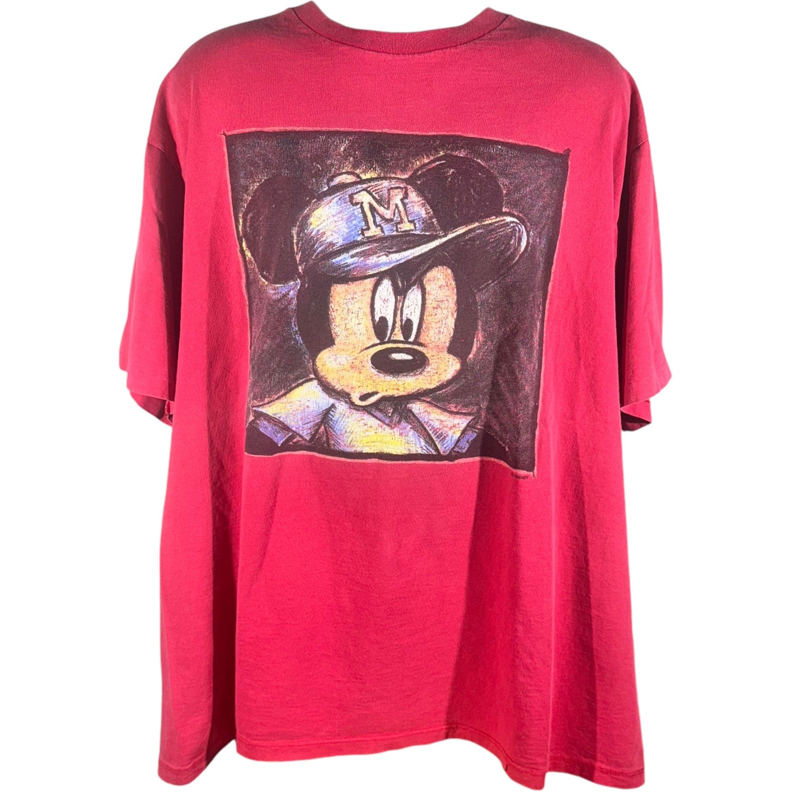 Vintage Disney Mickey Mouse Illustrated Baseball Mickey Tee