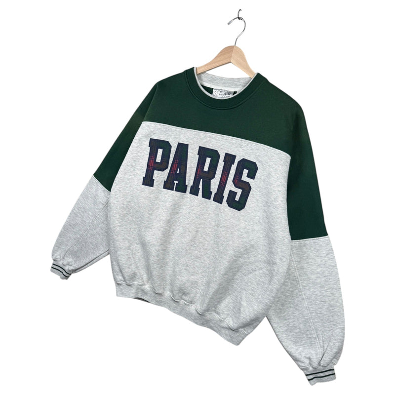 Vintage Gear Tartan Paris Embroidered Sweatshirt Crewneck