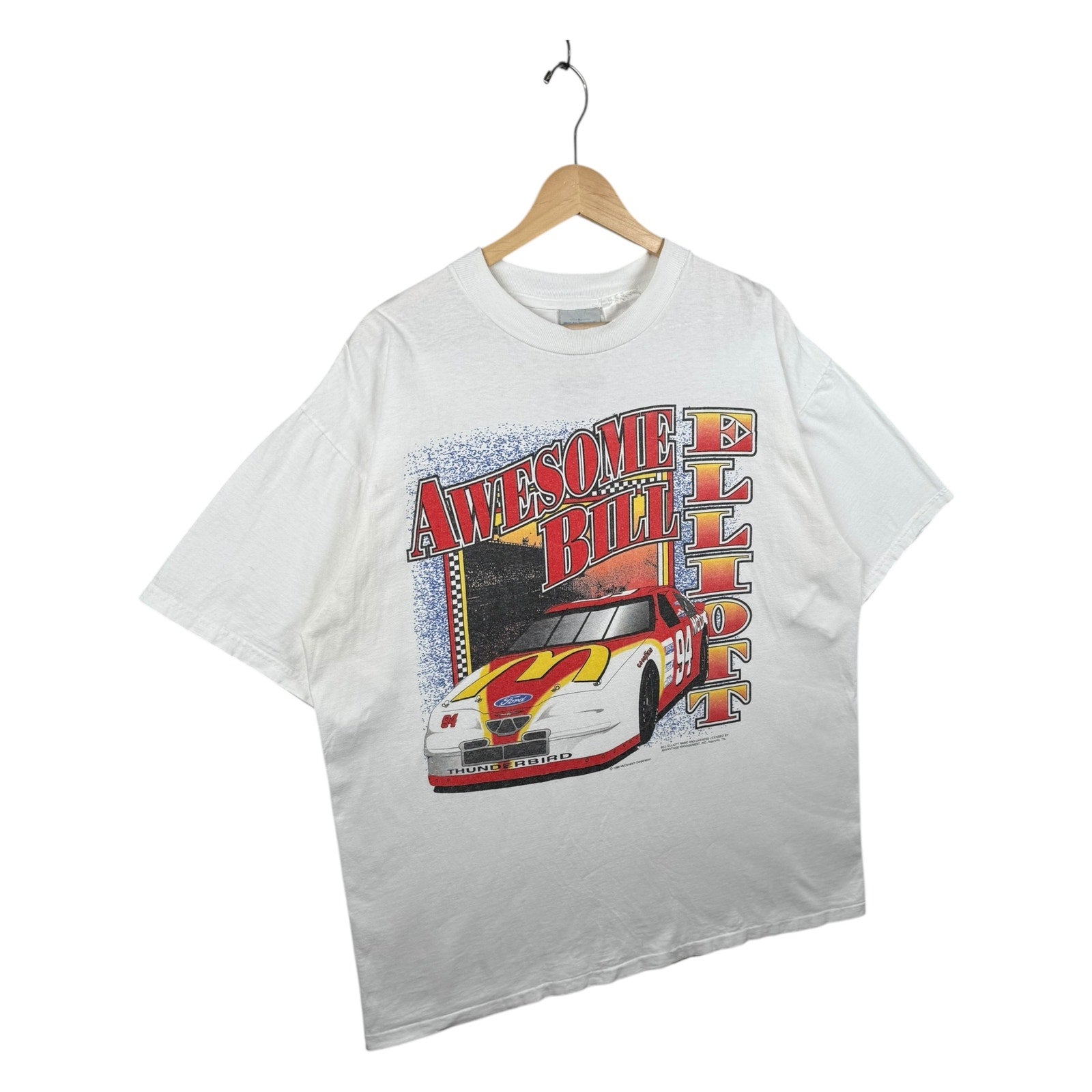 Vintage Bill Elliott #94 Ford Thunderbird NASCAR Racing T-Shirt