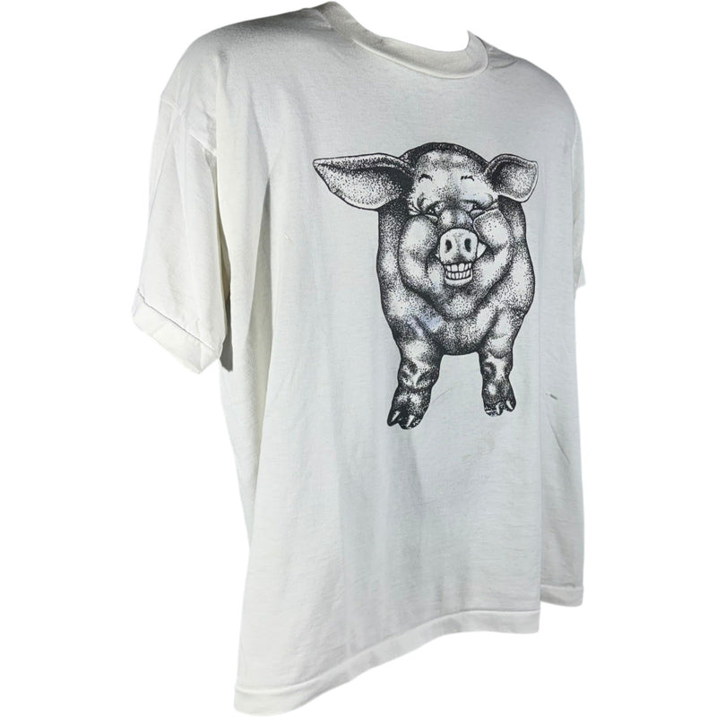 Vintage Michell Illustrated Pig Continuous Graphic Tee