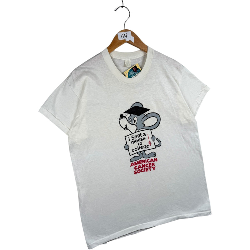 Vintage American Cancer Society Mouse College T-Shirt