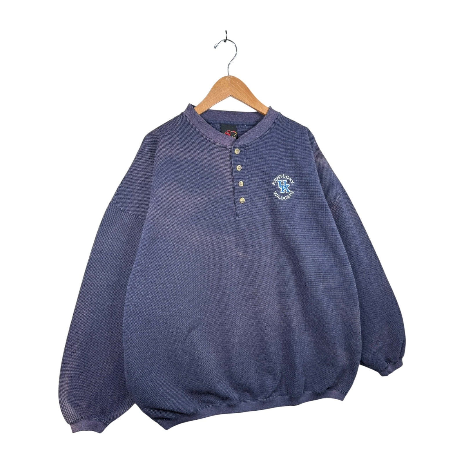 Vintage University Of Kentucky Wildcats Henley Sweater